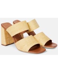 STAUD - Skylar Raffia And Leather Mules - Lyst