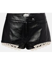 Magda Butrym - Lace-Trimmed Leather Shorts - Lyst