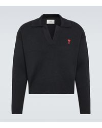 Ami Paris - Ami De Cour Cotton-blend Polo Sweater - Lyst