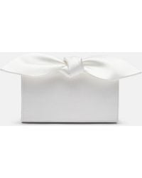 Aquazzura - Bow Tie Mini Satin Clutch - Lyst