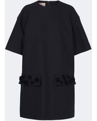 Plan C - Embellished Wool-Blend Gabardine Minidress - Lyst