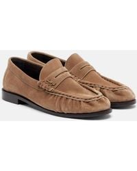 Saint Laurent - Le Loafer Suede Penny Loafers - Lyst