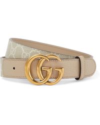 Gucci GG Marmont Thin Leather Belt - Natural