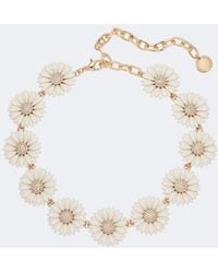 Carolina Herrera - Crystal-Embellished Floral Necklace - Lyst