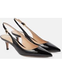 Gianvito Rossi - Ribbon Sling 55 Leather Slingback Pumps - Lyst