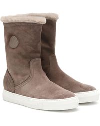 Moncler Arabelle Suede Ankle Boots - Brown