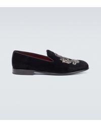 Dolce & Gabbana Mocasines de terciopelo bordados - Negro