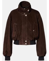 Nour Hammour - Briar Suede Bomber Jacket - Lyst