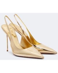 Paris Texas - Lidia Metallic Leather Slingback Pumps - Lyst