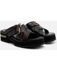Balenciaga - Venom Leather Platform Mules - Lyst