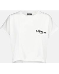 Balmain T-shirt en coton a logo - Blanc