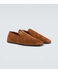 Bottega Veneta - Palazzo Intrecciato Suede Slip-On Shoes - Lyst