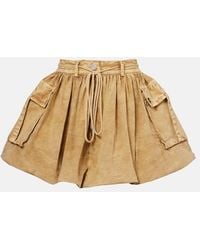 Ganni - Cotton-Blend Miniskirt - Lyst