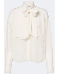Veronica Beard - Darlis Tie-Neck Crepe De Chine Blouse - Lyst