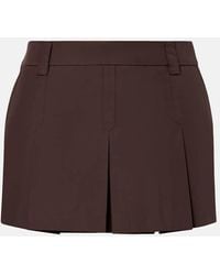 Miu Miu - Mini-Jupe En Coton Melange A Logo - Lyst