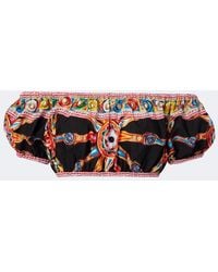 Dolce & Gabbana - Carretto Cotton Poplin Crop Top - Lyst