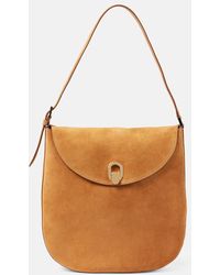 SAVETTE - Schultertasche Tondo Large Aus Veloursleder - Lyst