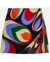 Emilio Pucci - Onde Silk Twill Miniskirt - Lyst