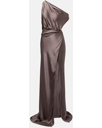 The Sei - Draped One-Shoulder Silk Satin Gown - Lyst