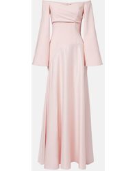 Solace London - Rina Satin And Crepe Maxi Dress - Lyst