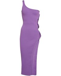 David Koma One-shoulder Cutout Midi Dress - Purple