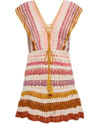 Anna Kosturova Farrah Striped Crochet Minidress - Multicolour