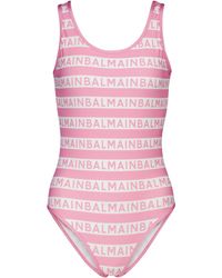 Balmain Logo Swimsuit - Pink