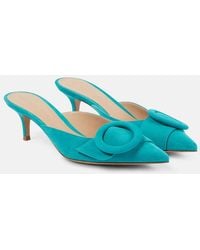 Gianvito Rossi - Portofino 55 Suede Mules - Lyst