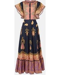 Valentino - Vestido Largo De Muselina Con Paisley - Lyst