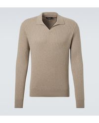 Loro Piana - Ribbed-Knit Cashmere Polo Sweater - Lyst