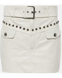 Alessandra Rich - Croc-Effect Leather Miniskirt - Lyst