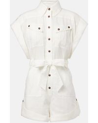 Zimmermann - Linen Playsuit - Lyst