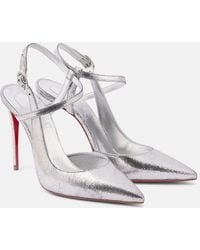 Christian Louboutin - Jenlove Metallic Leather Slingback Pumps 100 - Lyst