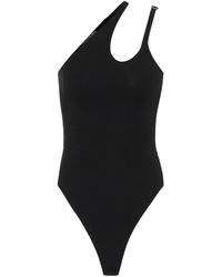 Womens Clothing Lingerie Bodysuits David Koma One-shoulder Cotton Jersey Bodysuit in Black 