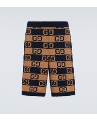 Gucci - Monogram-embellished Cotton-blend Relaxed-fit Shorts - Lyst