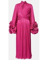 Costarellos - Ruffled Midi Dress - Lyst