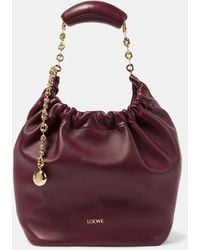 Loewe - Squeeze Small Leather Shoulder Bag - Lyst