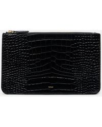TOTEME - Threefold Croc-Effect Leather Clutch - Lyst