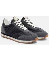 TOTEME - Suede-Trimmed Sneakers - Lyst