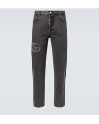 Gucci - Double G Cropped Slim Jeans - Lyst