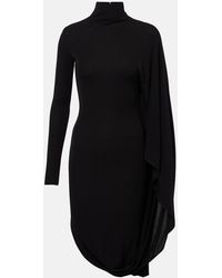 Stella McCartney - Draped High-Neck Midi Dress - Lyst