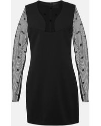 Givenchy - Miniabito in mesh e jersey con logo - Lyst
