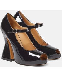 Maison Margiela - Patent Leather Peep-Toe Mary Jane Pumps - Lyst