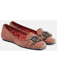 Tod's - Ballerines Kate En Velours A Ornements - Lyst