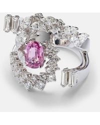 YEPREM - Reign Supreme 18Kt Ring With Diamonds And Sapphire - Lyst