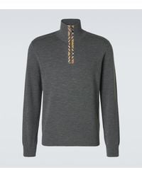 Burberry - Wool Half-Zip Sweater - Lyst
