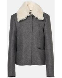 TOTEME - Jacke Aus Einem Wollgemisch Mit Shearling - Lyst