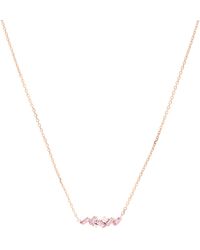 Suzanne Kalan 18kt Rose Gold Necklace With Pink Sapphires And Diamonds
