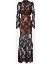 Self-Portrait - Sheer Sequined Lace Gown - Lyst