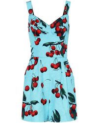 Dolce & Gabbana Exklusiv bei Mytheresa – Bedruckter Playsuit - Blau